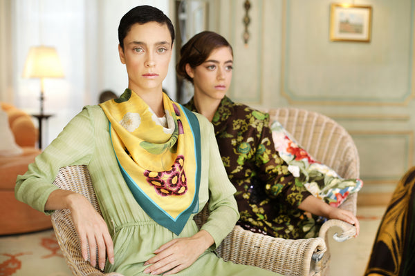 Dolce & Gabbana Yellow Printed Scarf