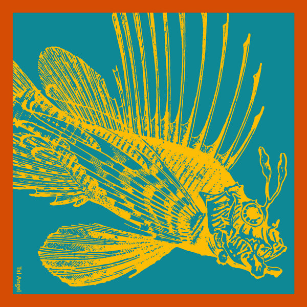 The-Yellow-Fish-Handkerchief-silk-square-blue-orange-45x45-full-view