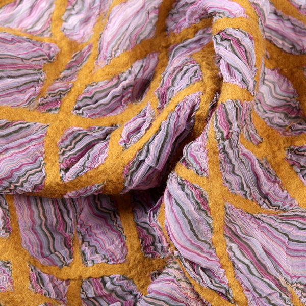 The Yellow-Pink Felted Shawl