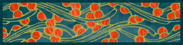 The-Garden-of-Orange-Pearls-Silk-Scarf-rectangular-45X180 cm-green-yellow-full-view