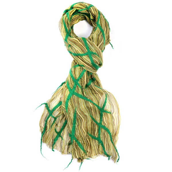 The-Yellow-Green-Nuno-Felted-Shawl-silk-marino-wool-scarf-2016-packshot-closeup